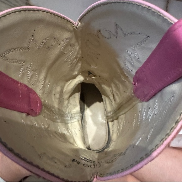 Barbie Pink Leather Cowgirl Boots Barbiecore Western Size 7 - Picture 4 of 10
